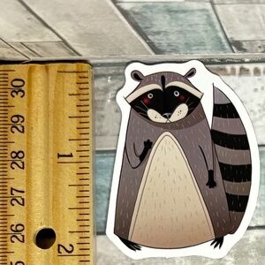 🌀10/$10🌀 Cartoon Raccoon Reusable Waterproof Vinyl Sticker Decal